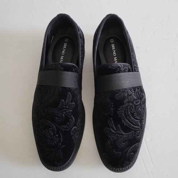 Bruno Marc Dress Shoes Velvet Loafers Mens Size 6.5 Slip On Black - Picture 7 of 15